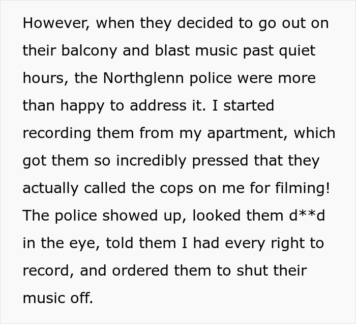 Noisy Neighbors Refuse To Back Down, So Person Makes Their Lives Miserable Until They Leave Noisy Neighbors Refuse To Back Down, So Person Makes Their Lives Miserable Until They Leave