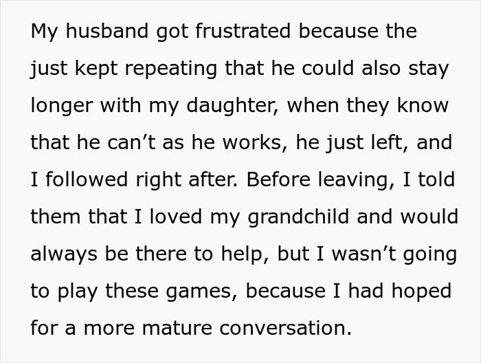 Story text about a mother expressing love for her grandchild amid family tension. Story text about a mother expressing love for her grandchild amid family tension.