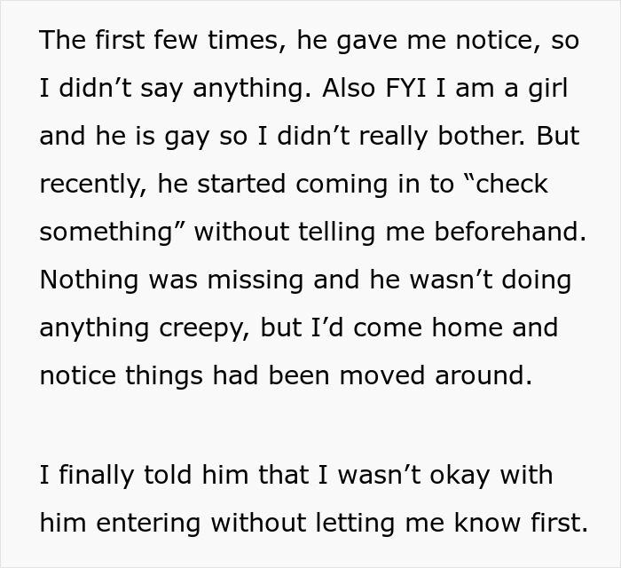 Creepy Landlord Allows Himself Way Too Much And Calls His Tenant Dramatic For Feeling Uncomfortable