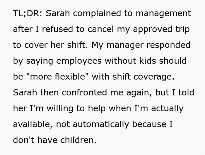 People Are Infuriated By This Boss Who Isn’t Even Aware He’s Discriminating Against A Childless Employee People Are Infuriated By This Boss Who Isn’t Even Aware He’s Discriminating Against A Childless Employee