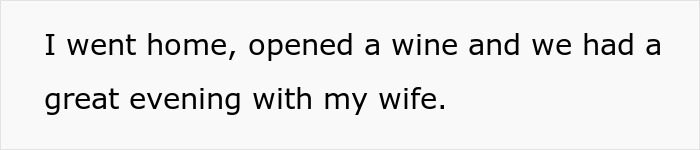 A brief text screenshot describing a relaxing evening spent at home with a wife. A brief text screenshot describing a relaxing evening spent at home with a wife.