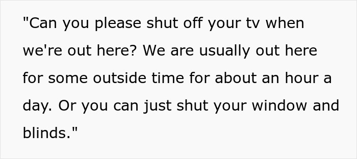 Entitled Woman Grounds 6YO Son, Demands Neighbor Turn Off Her TV So Kid Can't Secretly Watch It Entitled Woman Grounds 6YO Son, Demands Neighbor Turn Off Her TV So Kid Can't Secretly Watch It