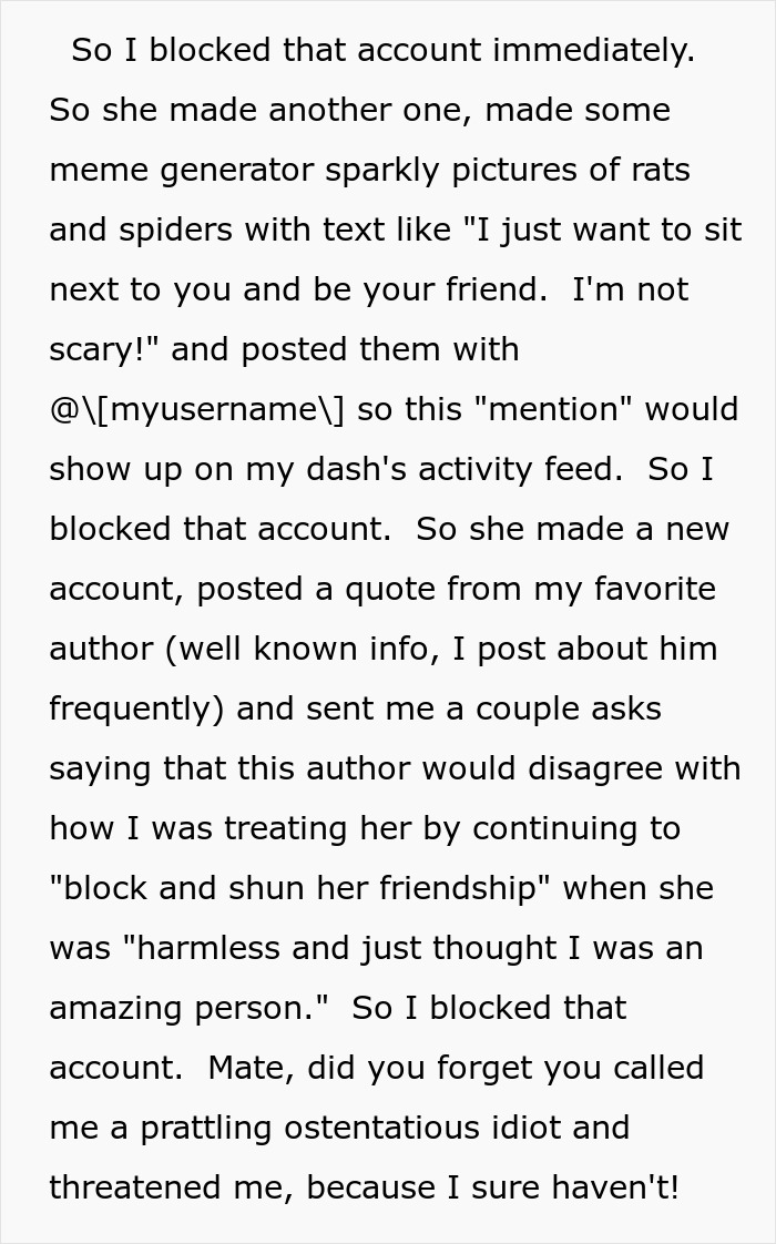 Online Stalker Freaks Out After Woman "Steals" Her Fictional Boyfriend Online Stalker Freaks Out After Woman "Steals" Her Fictional Boyfriend