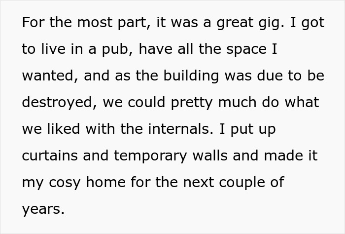 Someone living in a pub turned it into a cosy home with curtains and temporary walls, making the most of the space. Someone living in a pub turned it into a cosy home with curtains and temporary walls, making the most of the space.