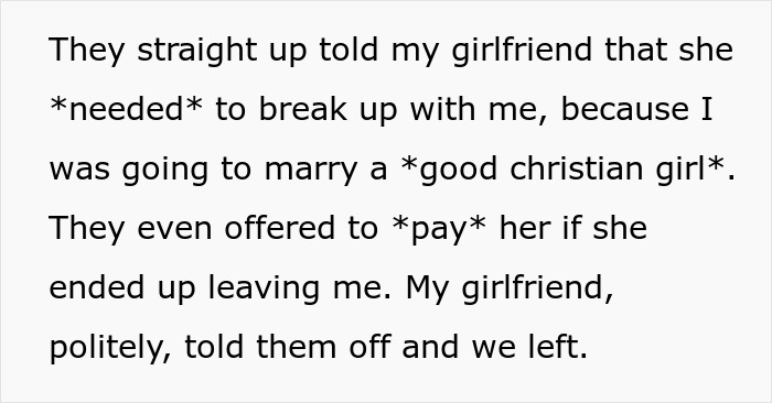 Religious Parents Try To Sabotage Son's Relationship But Fail When Extended Family Sides With Him Religious Parents Try To Sabotage Son's Relationship But Fail When Extended Family Sides With Him