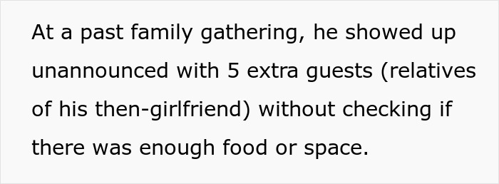A text detail on how a brother-in-law brought unexpected guests to a family Thanksgiving gathering A text detail on how a brother-in-law brought unexpected guests to a family Thanksgiving gathering
