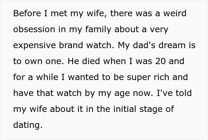 The wife hid money from her hubby to buy an expensive brand watch, fulfilling his late father's dream. The wife hid money from her hubby to buy an expensive brand watch, fulfilling his late father's dream.