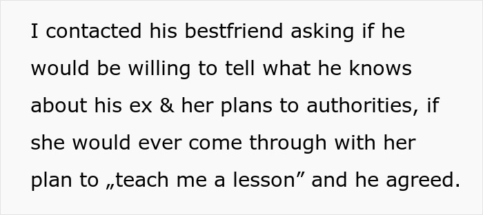 Screenshot of text: contacting bestfriend to inform authorities about the drunk women's revenge plans against the girlfriend. Screenshot of text: contacting bestfriend to inform authorities about the drunk women's revenge plans against the girlfriend.