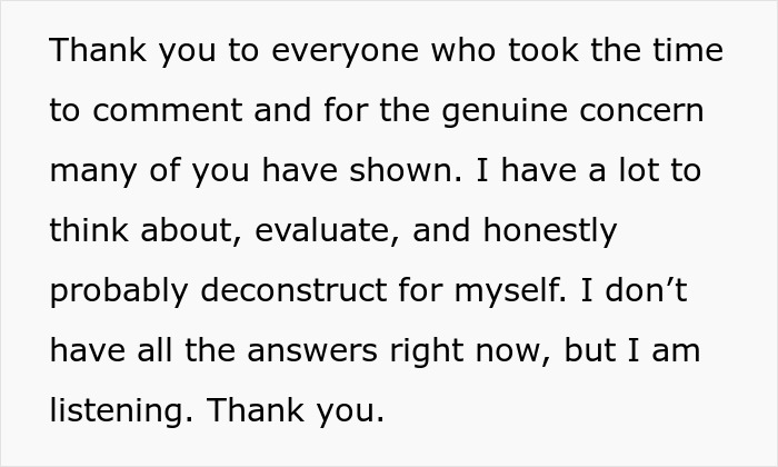 A screenshot with text expressing gratitude for comments and concern after a wife discovered her husband's spending and misuse of her finances.