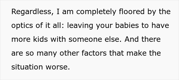 Discussion highlighting the outrage caused by a mother leaving children for IVF with a new husband. Discussion highlighting the outrage caused by a mother leaving children for IVF with a new husband.