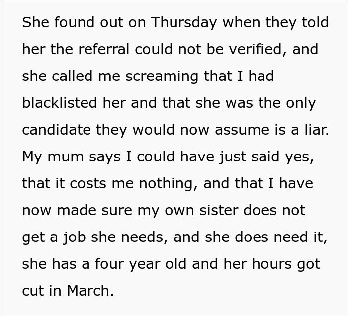 Woman Tells HR She Never Referred Anyone, Starts Massive Family Drama Woman Tells HR She Never Referred Anyone, Starts Massive Family Drama
