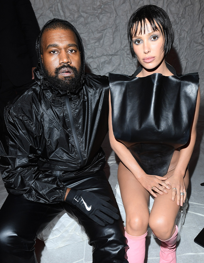 Bianca Censori in sheer top with Kanye West at George Lucas museum VIP event