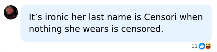 Social media comment about Bianca Censori's revealing fashion choices