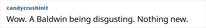Screenshot of a comment from candicrushinit, on Billy Baldwin and A-List actress controversy.