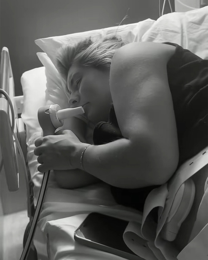 Bonnie Blue resting in a hospital bed, recovering from childbirth and highlighting the importance of safe practices. Bonnie Blue resting in a hospital bed, recovering from childbirth and highlighting the importance of safe practices.