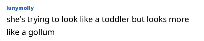 Screenshot of a comment on Ariana Grande's snaps, detailing concern about her look.