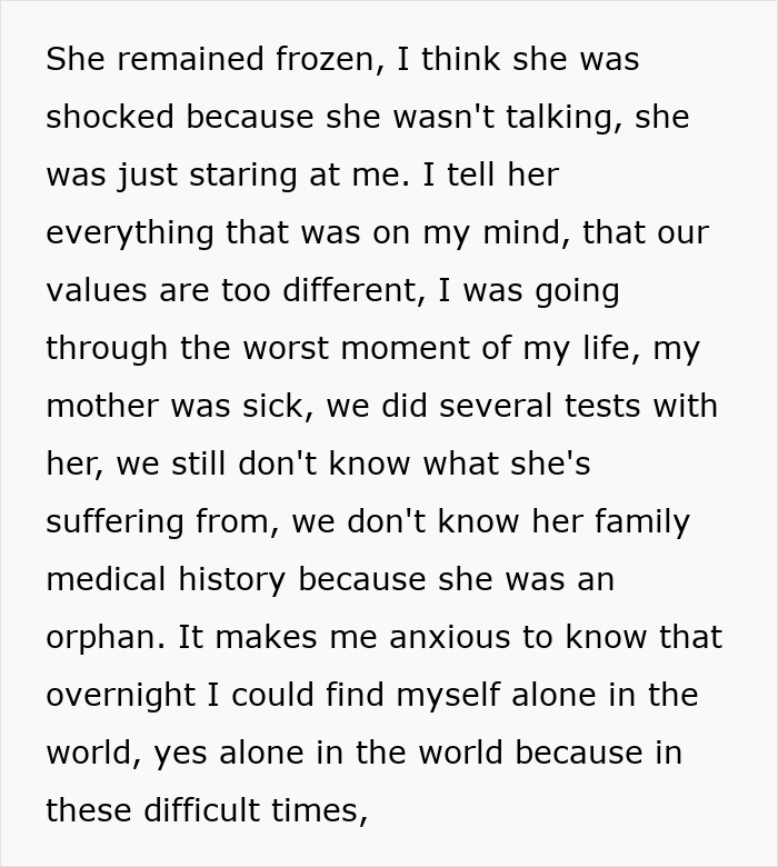 Man explains differences and mother’s sickness causing anxiety during wife ultimatum