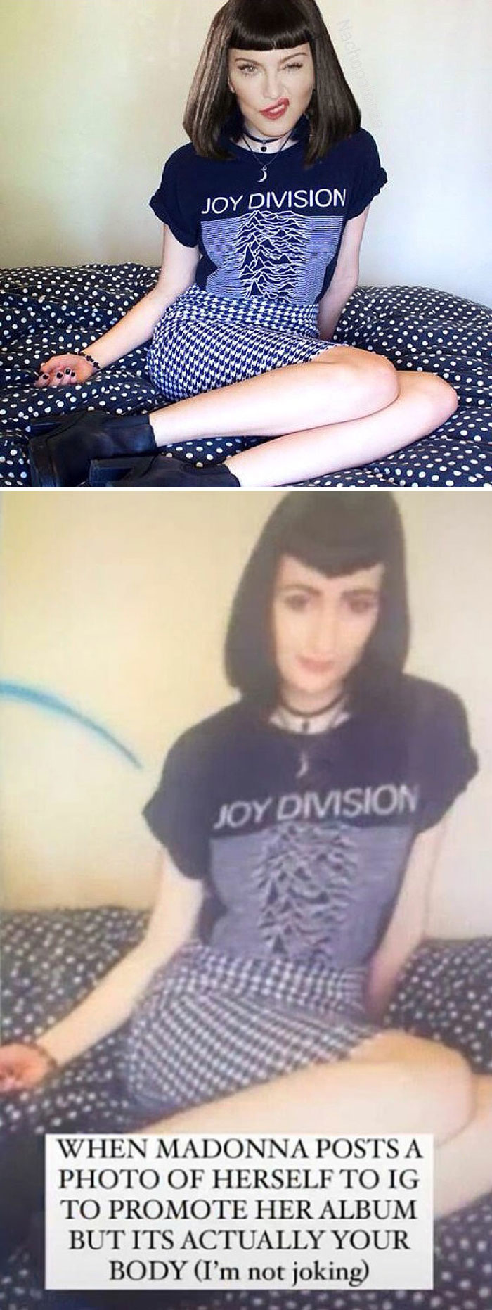 Madonna's alleged Photoshop fail using someone else's body to promote her album, embarrassing the celebrity.