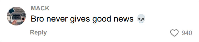 A comment by MACK stating, Bro never gives good news 💀, related to Chinese Nostradamus predictions for 2027.