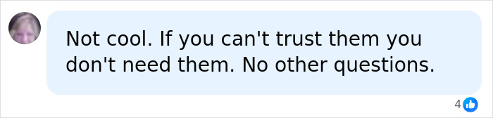 A comment about trust and jealousy in relationships on Facebook. A comment about trust and jealousy in relationships on Facebook.