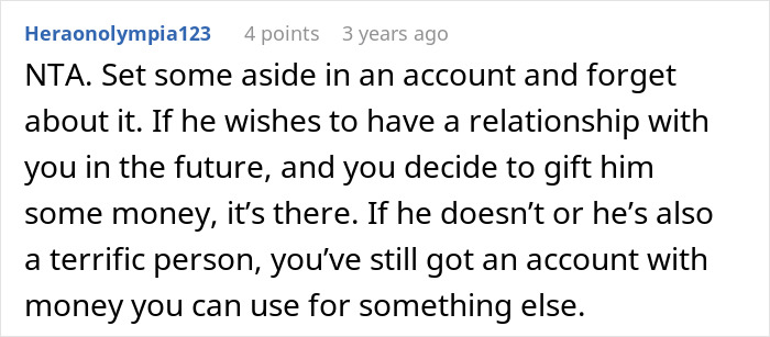 A Reddit comment advises setting aside inheritance money for a future relationship or other use, related to inheritance drama. A Reddit comment advises setting aside inheritance money for a future relationship or other use, related to inheritance drama.