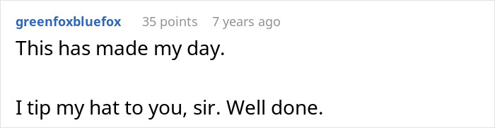 A comment praises the employee for making supervisors look worse, saying This has made my day. A comment praises the employee for making supervisors look worse, saying This has made my day.