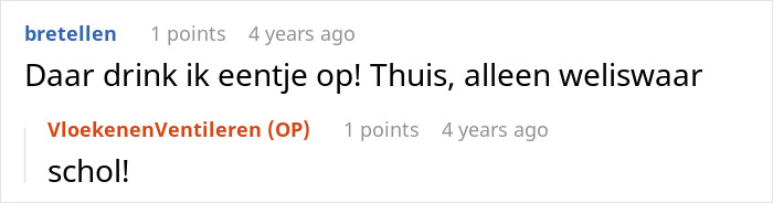 A Reddit comment in Dutch about students turning their home into a bar for loud parties. A Reddit comment in Dutch about students turning their home into a bar for loud parties.