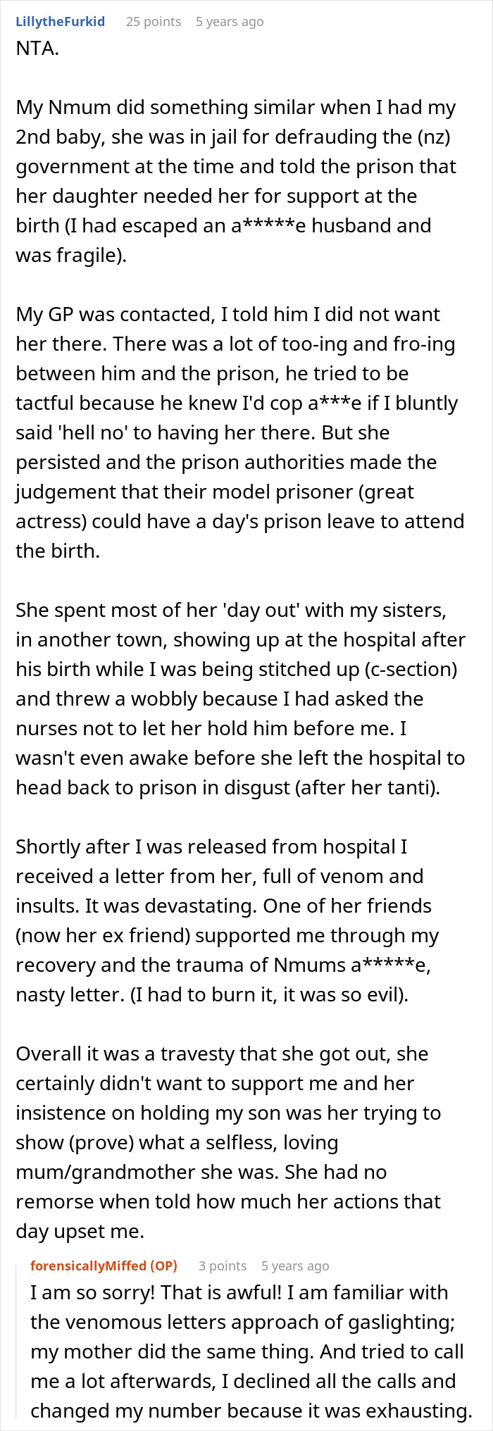 A long comment detailing a similar prison break situation and a victim's experience. A long comment detailing a similar prison break situation and a victim's experience.