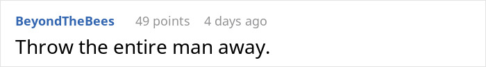 A comment about a husband flirting with a woman and how his marriage is at a breaking point.