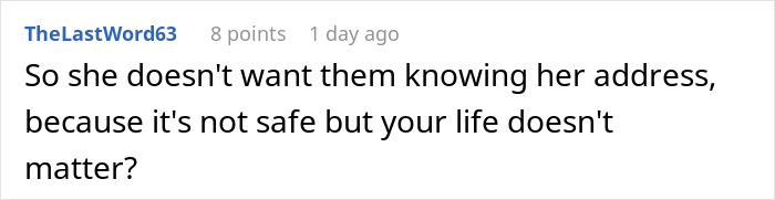 A screenshot of a comment asking why a woman thinks her life is safe but her friend's life doesn't matter, regarding breakup spot. A screenshot of a comment asking why a woman thinks her life is safe but her friend's life doesn't matter, regarding breakup spot.