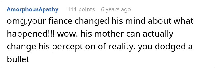 A comment about a fiancé changing his perception of reality due to his mother, highlighting the danger of the MIL. This MIL thinks shellfish allergy is fake. A comment about a fiancé changing his perception of reality due to his mother, highlighting the danger of the MIL. This MIL thinks shellfish allergy is fake.