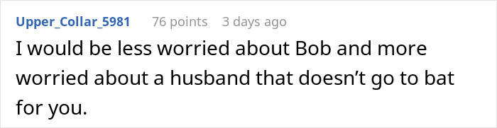 Reddit comment expressing concern over a husband not supporting his wife regarding Thanksgiving plans. Reddit comment expressing concern over a husband not supporting his wife regarding Thanksgiving plans.