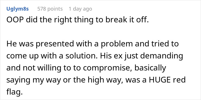 Comment supporting breaking up due to uncompromising martial arts demands Comment supporting breaking up due to uncompromising martial arts demands