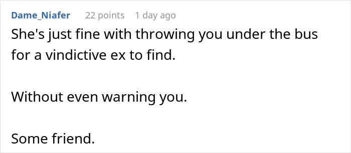 A comment on a woman who dumps four men, criticizing her for throwing her bestie under the bus and not warning them. A comment on a woman who dumps four men, criticizing her for throwing her bestie under the bus and not warning them.