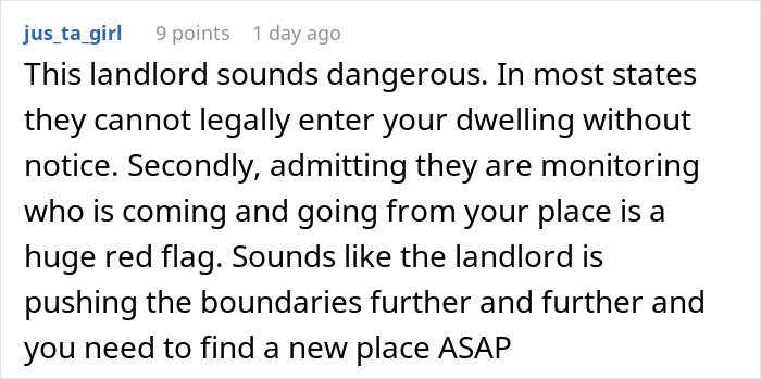Creepy Landlord Allows Himself Way Too Much And Calls His Tenant Dramatic For Feeling Uncomfortable