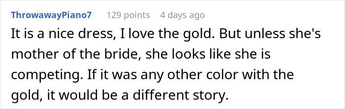 MIL Hides What She's Going To Wear To Wedding, Comes Out With Something Scandalous