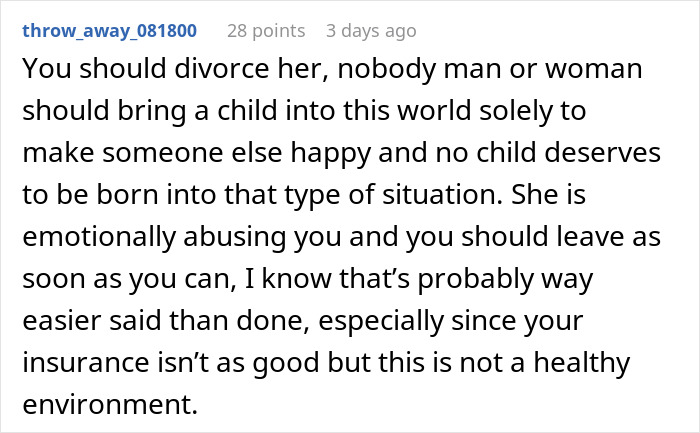 A comment about emotional a***e and divorce in a post about vasectomy and divorce. A comment about emotional a***e and divorce in a post about vasectomy and divorce.