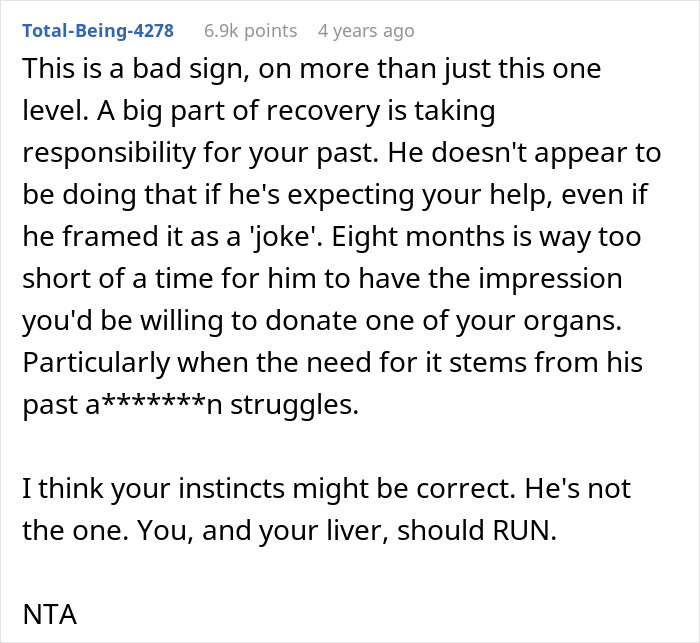 Guy Expects GF Of 8 Months To Donate Part Of Her Liver, Jokes He'll Marry Her Just To Get The Organ Guy Expects GF Of 8 Months To Donate Part Of Her Liver, Jokes He'll Marry Her Just To Get The Organ
