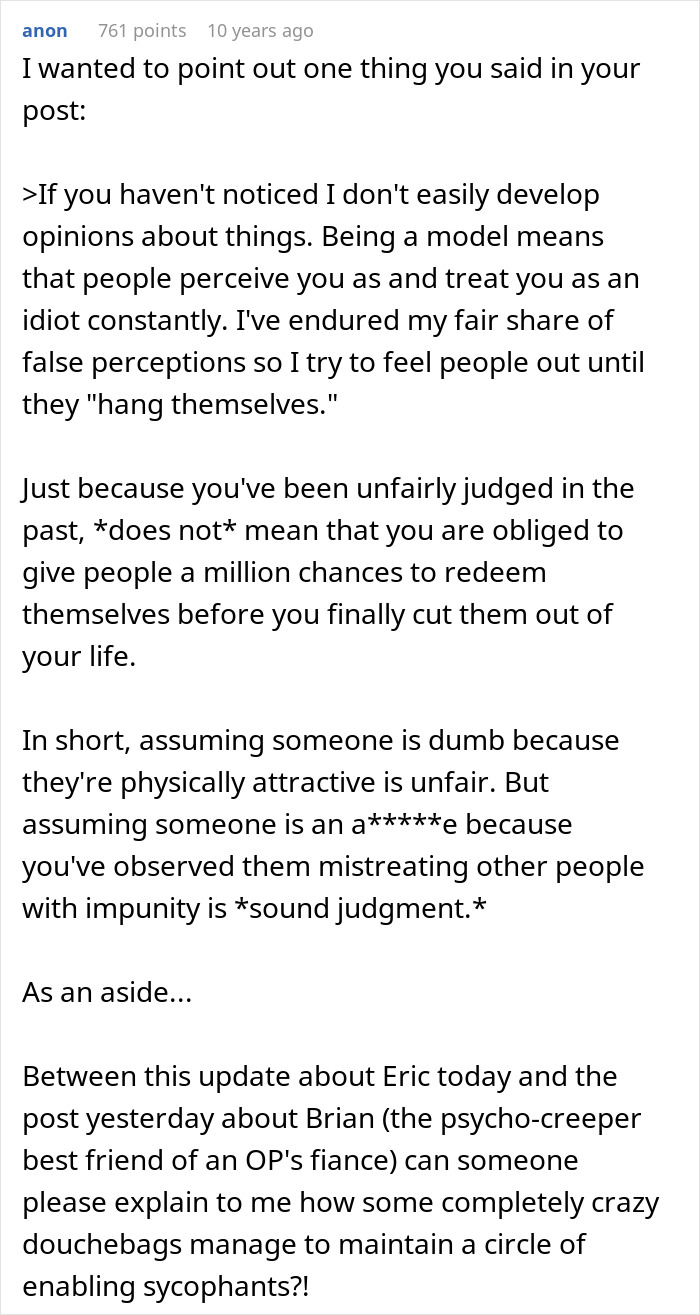 Another screenshot of a Reddit comment discussing a guy thinking his buddy needs a hot GF and a weight-loss coach. Another screenshot of a Reddit comment discussing a guy thinking his buddy needs a hot GF and a weight-loss coach.