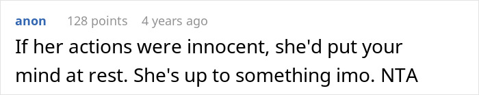 Comment suggesting wife's actions are suspicious, she hides money for a reason. Comment suggesting wife's actions are suspicious, she hides money for a reason.