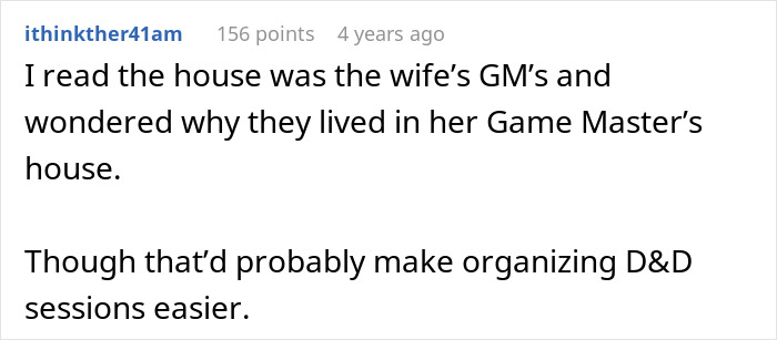 A screenshot of a comment about wife sneaking out, mentioning a Game Master's house, related to wife hiding money. A screenshot of a comment about wife sneaking out, mentioning a Game Master's house, related to wife hiding money.