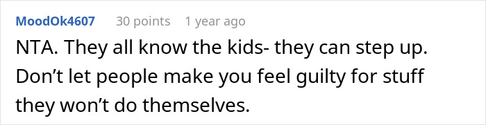 A screenshot of a comment advising a man not to feel bad about not saving his half-siblings from foster care.