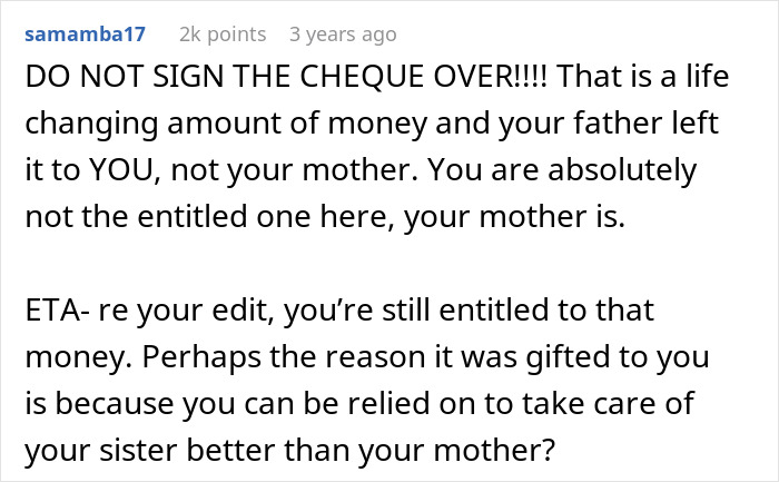 Mom Demands Kids Give Her Their Share Of The Inheritance, Doesn't Like Daughter's Response