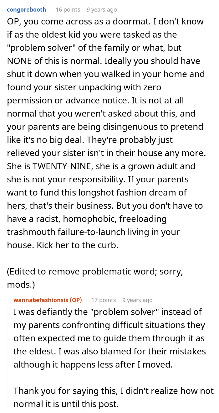 Sister's Entitlement Has No Limits, She Can't Believe Someone Actually Calls Her Out Sister's Entitlement Has No Limits, She Can't Believe Someone Actually Calls Her Out