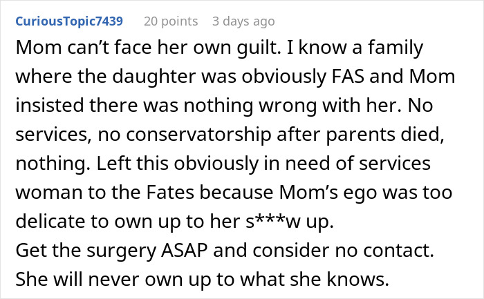 Daughter Can't Breathe, Smell, Or Forgive After Mom Hid Her Childhood Injury For Years Daughter Can't Breathe, Smell, Or Forgive After Mom Hid Her Childhood Injury For Years