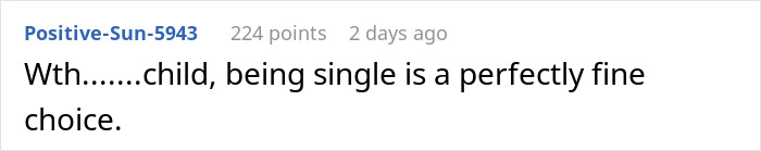 Social media comment on a woman looking for romance post saying being single is fine Social media comment on a woman looking for romance post saying being single is fine