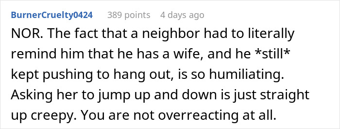 A social media comment about a husband flirting with a woman despite being reminded he has a wife, causing marriage issues.
