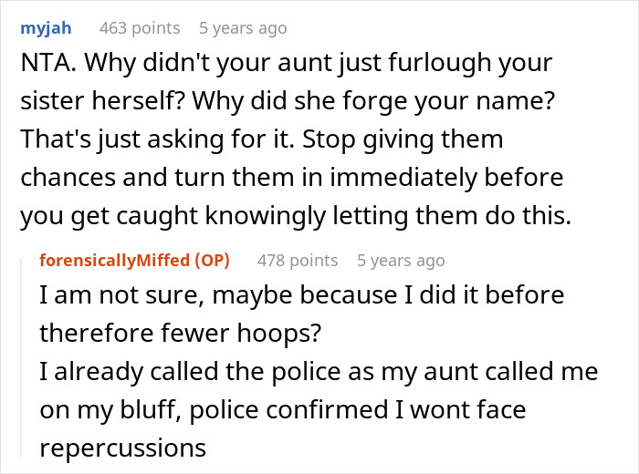 A screenshot showing a comment thread about a mom and aunt on a prison break and a victim getting called a jerk. A screenshot showing a comment thread about a mom and aunt on a prison break and a victim getting called a jerk.