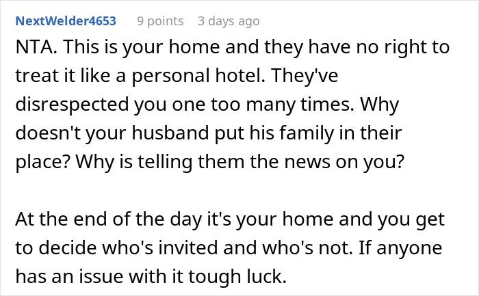 A comment stating it is your home regarding BIL brings a different GF to family Thanksgiving conflict A comment stating it is your home regarding BIL brings a different GF to family Thanksgiving conflict