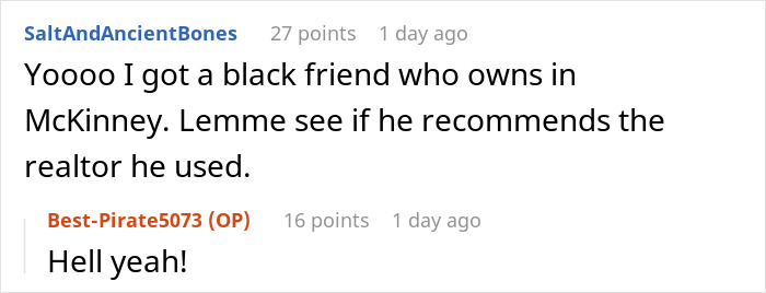 Reddit user offering a realtor recommendation after a man was turned away by a realtor. Reddit user offering a realtor recommendation after a man was turned away by a realtor.